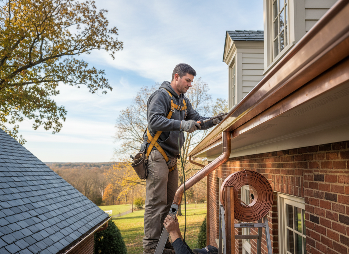 Copper Gutter Installation in Frankfort